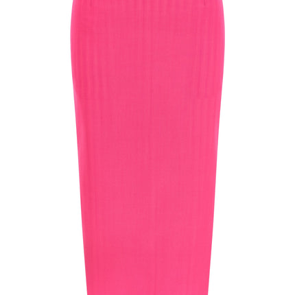 The Attico Fuchsia Virgin Wool Midi Skirt