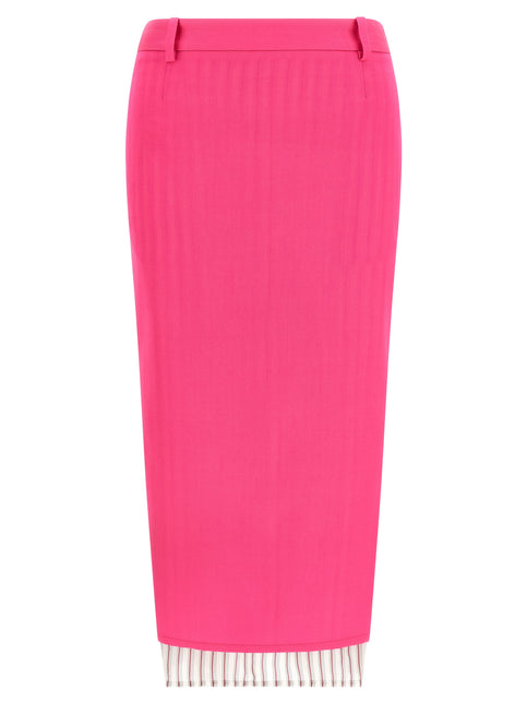 The Attico Fuchsia Virgin Wool Midi Skirt