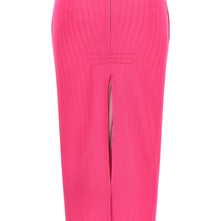The Attico Fuchsia Virgin Wool Midi Skirt