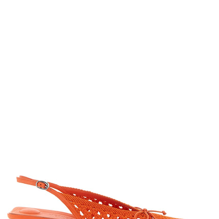 Jacquemus Orange Polyester Mid Heel Pumps