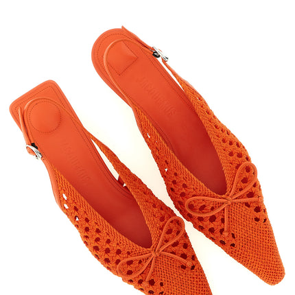Jacquemus Orange Polyester Mid Heel Pumps