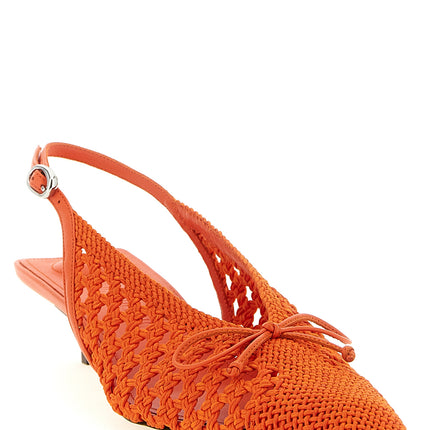 Jacquemus Orange Polyester Mid Heel Pumps