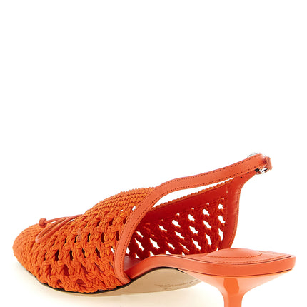 Jacquemus Orange Polyester Mid Heel Pumps