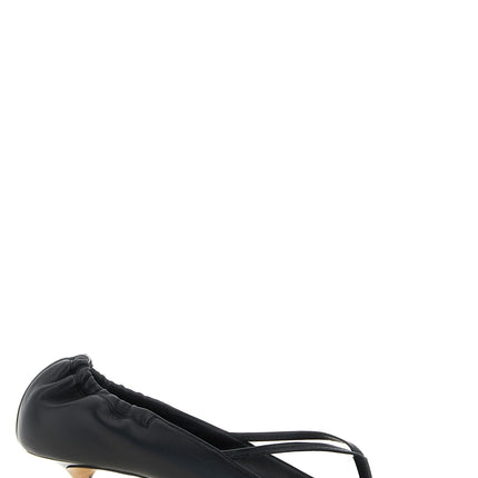 Jacquemus Black Lamb Leather Flat Sandals