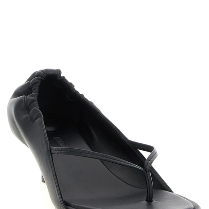 Jacquemus Black Lamb Leather Flat Sandals