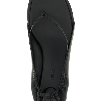 Jacquemus Black Lamb Leather Flat Sandals