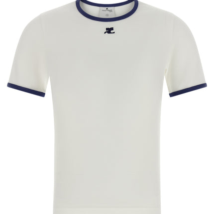 Courrèges Blue Cotton T-Shirt