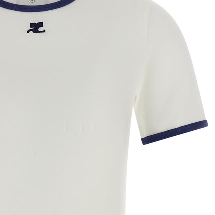 Courrèges Blue Cotton T-Shirt