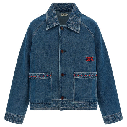BODE Blue Cotton Denim Jacket