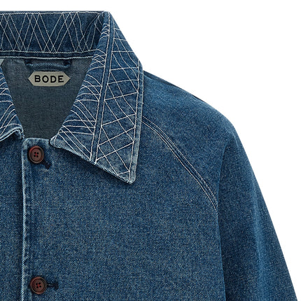 BODE Blue Cotton Denim Jacket