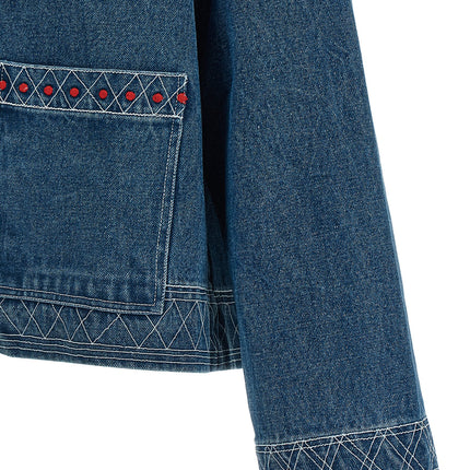 BODE Blue Cotton Denim Jacket