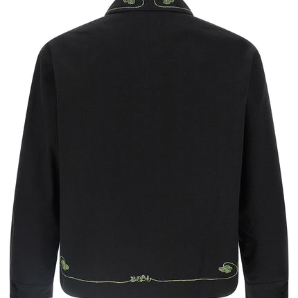 BODE Black Cotton Full-Length Jacket