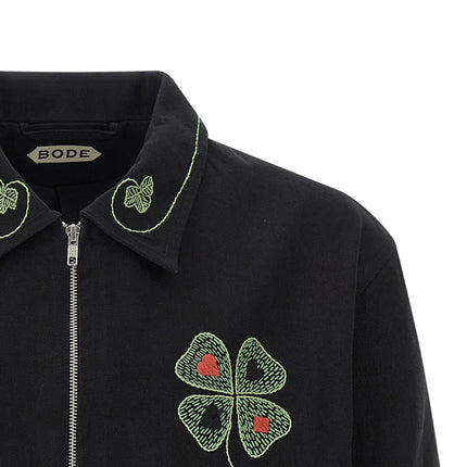 BODE Black Cotton Full-Length Jacket