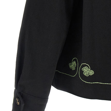 BODE Black Cotton Full-Length Jacket