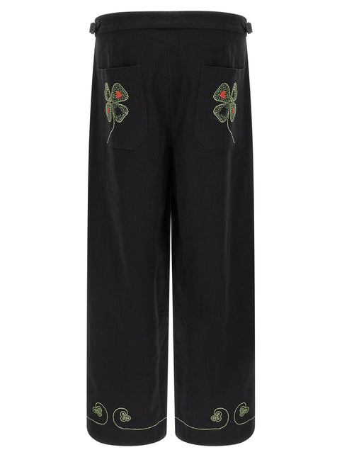 BODE Black Cotton Casual Pants