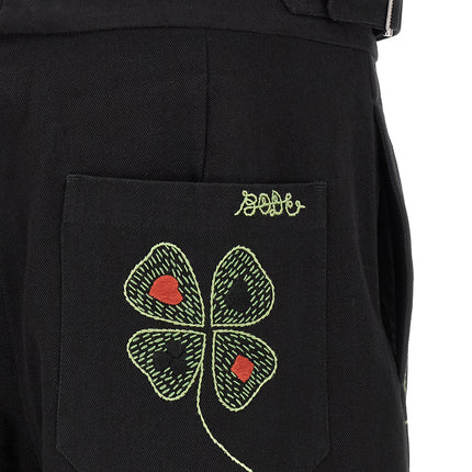 BODE Black Cotton Casual Pants