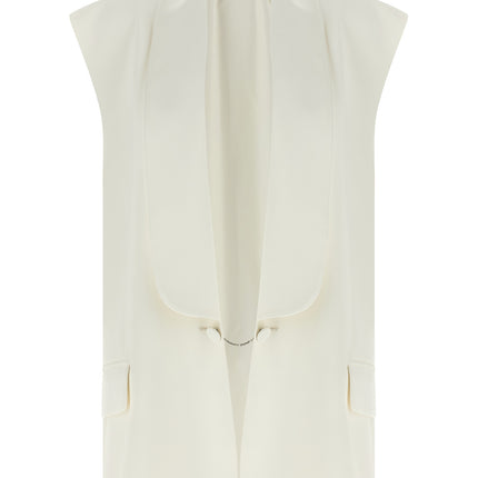 DI.LA3 PARI' White Viscose Sleeveless Jacket