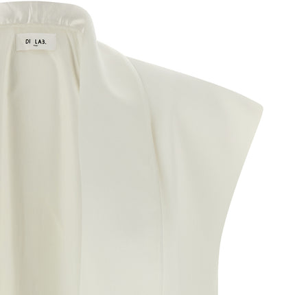 DI.LA3 PARI' White Viscose Sleeveless Jacket