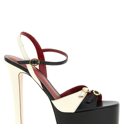 Valentino Garavani Bicolor Calfskin Stiletto Heel Sandals