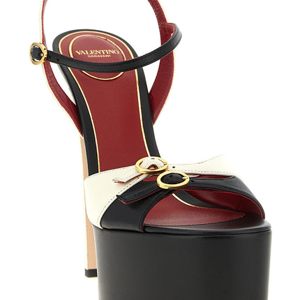 Valentino Garavani Bicolor Calfskin Stiletto Heel Sandals