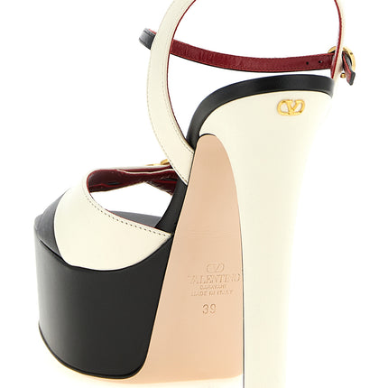 Valentino Garavani Bicolor Calfskin Stiletto Heel Sandals