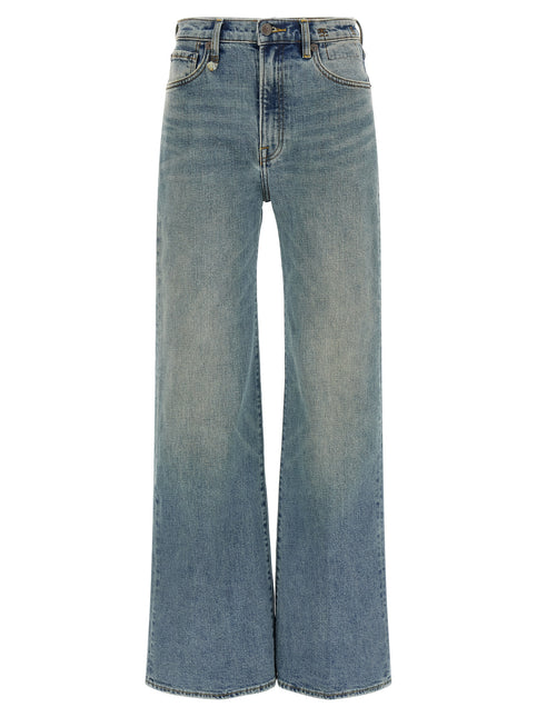 R13 Blue Cotton Flared Jeans