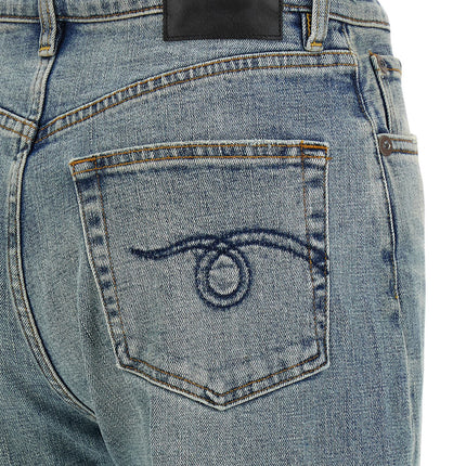 R13 Blue Cotton Flared Jeans