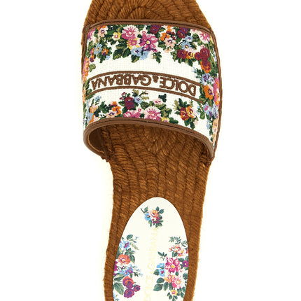 Dolce & Gabbana Multicolor Lamb Leather Slides