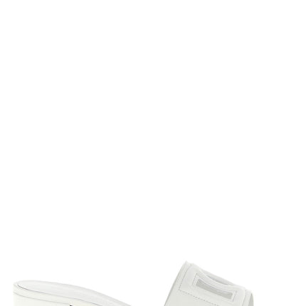 Dolce & Gabbana White Calfskin Platform Sandals