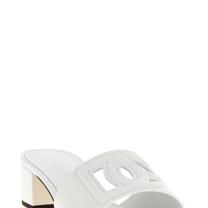Dolce & Gabbana White Calfskin Platform Sandals
