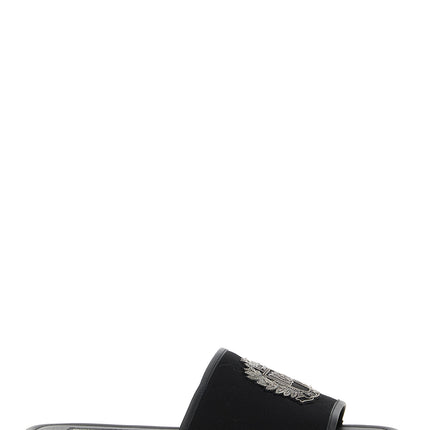 Dolce & Gabbana Black Cotton Slides