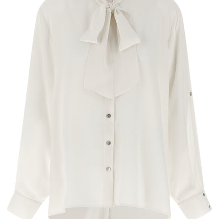 DI.LA3 PARI' White Silk Blouse