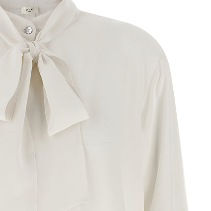 DI.LA3 PARI' White Silk Blouse
