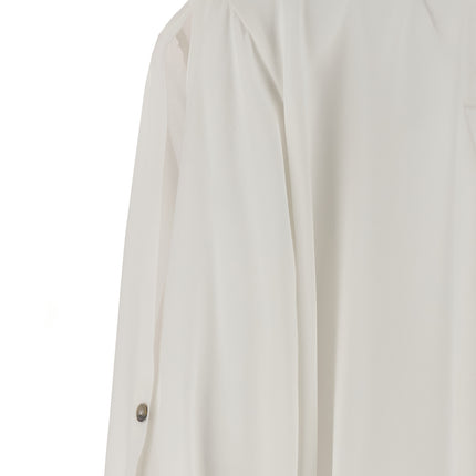 DI.LA3 PARI' White Silk Blouse