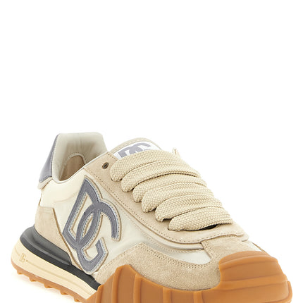 Dolce & Gabbana Silver Calfskin Athletic Sneakers