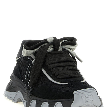 Dolce & Gabbana Black Polyamide Athletic Sneakers