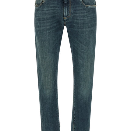 Dolce & Gabbana Blue Cotton Slim Fit Jeans
