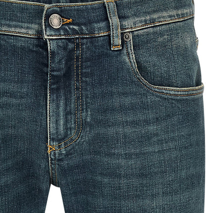 Dolce & Gabbana Blue Cotton Slim Fit Jeans