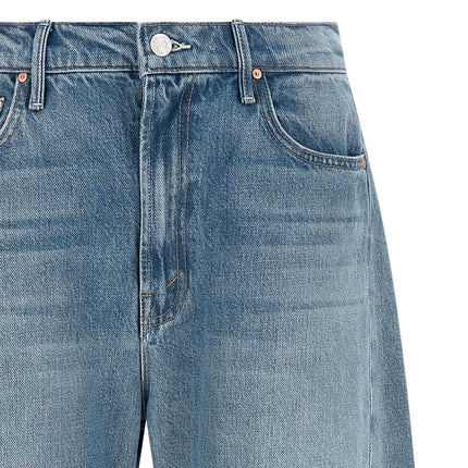 Mother Denim Blue Cotton Cropped Jeans