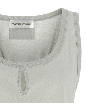 Victoria Beckham Gray Cotton Tank Tops