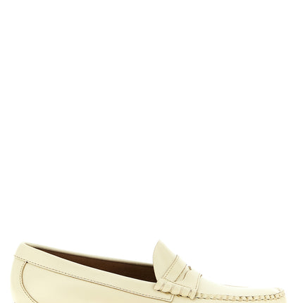 G.H. BASS Beige Cowhide Slip-On Loafers
