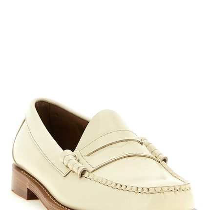 G.H. BASS Beige Cowhide Slip-On Loafers