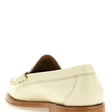 G.H. BASS Beige Cowhide Slip-On Loafers