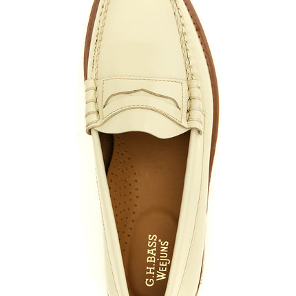 G.H. BASS Beige Cowhide Slip-On Loafers