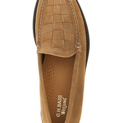 G.H. BASS Beige Cowhide Slip-On Loafers