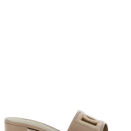 Dolce & Gabbana Gray Calfskin Mules