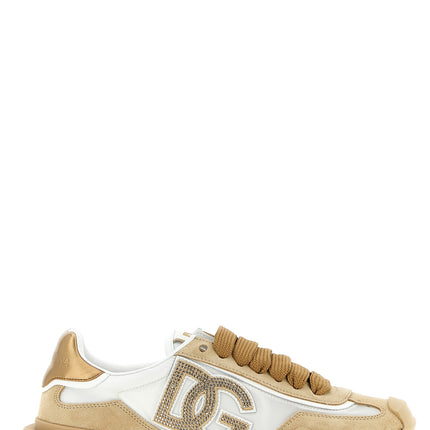 Dolce & Gabbana Beige Calfskin Athletic Sneakers