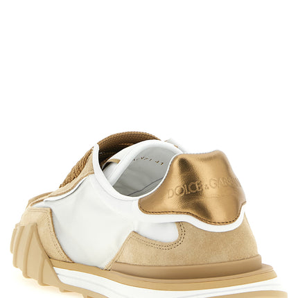 Dolce & Gabbana Beige Calfskin Athletic Sneakers