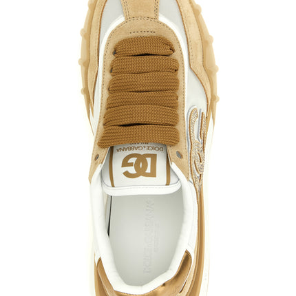 Dolce & Gabbana Beige Calfskin Athletic Sneakers