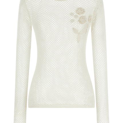 Ganni White Organic Cotton Cardigan